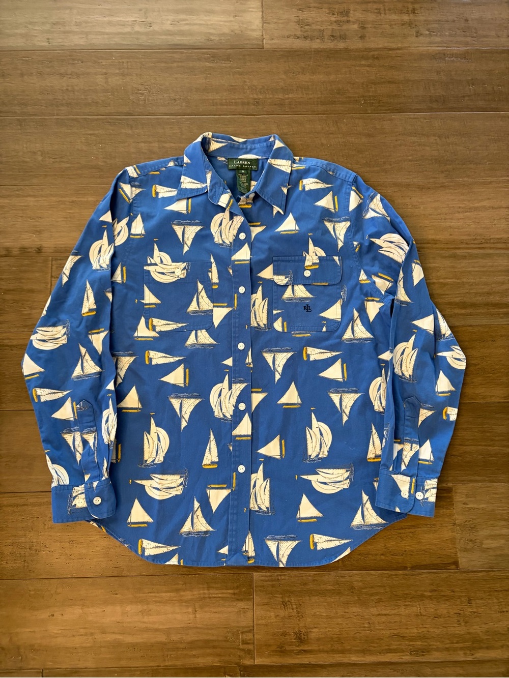 Polo by Ralph Lauren Blue Nautical Sailboat Print Shirt